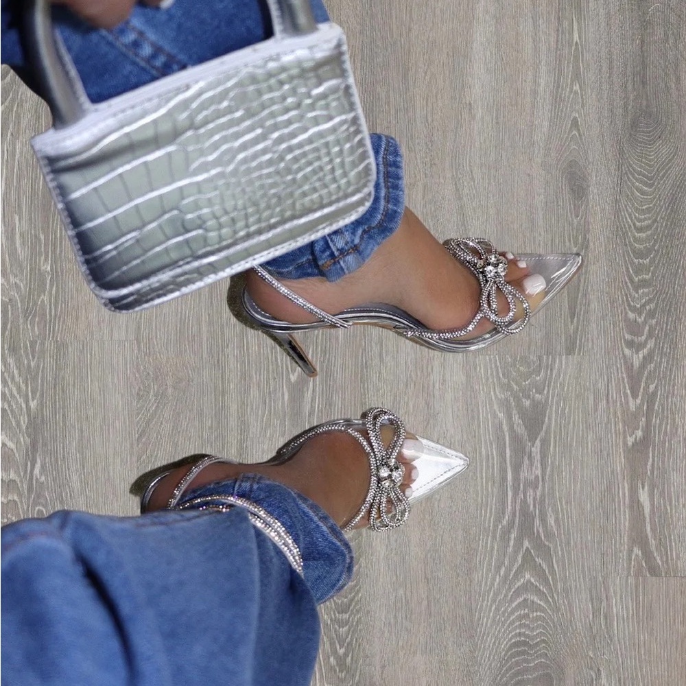 🔴 Diamond/Clear Heels. Sz 8